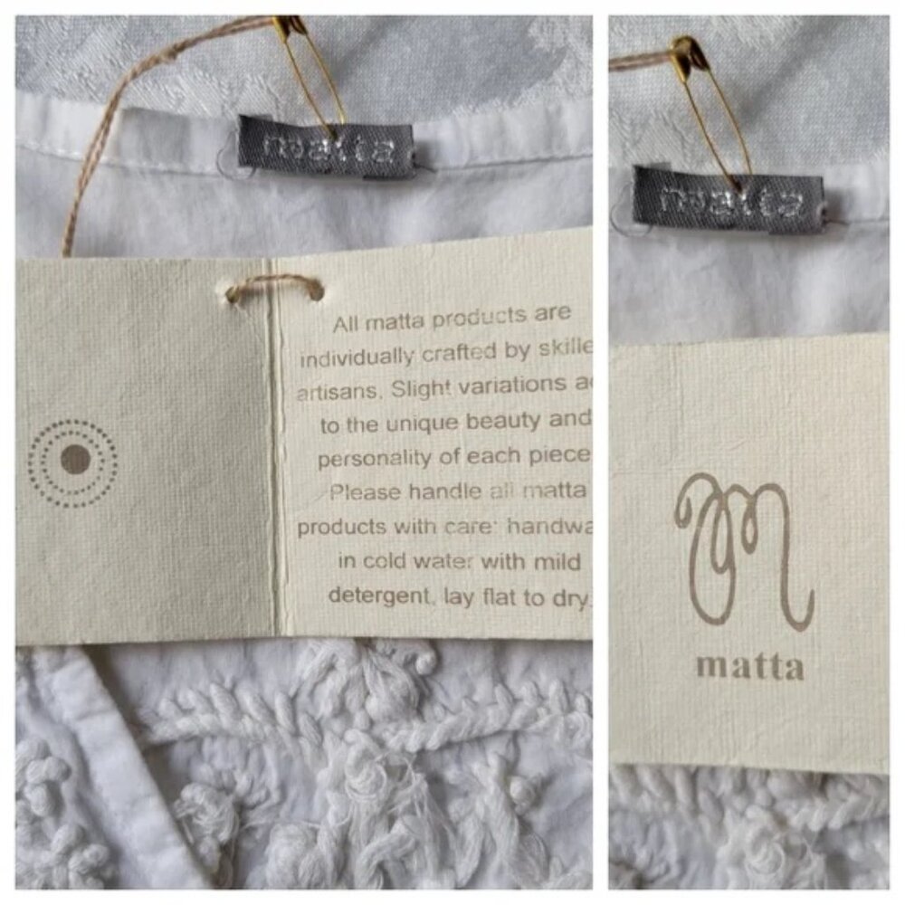 New Matta NY White Kalim Hearts Kaftan - Picture 7 of 7